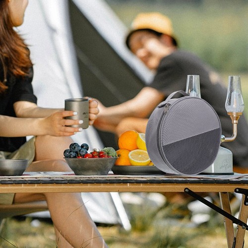 Round Plate Bag Round Dish Container Outdoor Plate Bag Camping Plate Pouch - Picture 3 of 12
