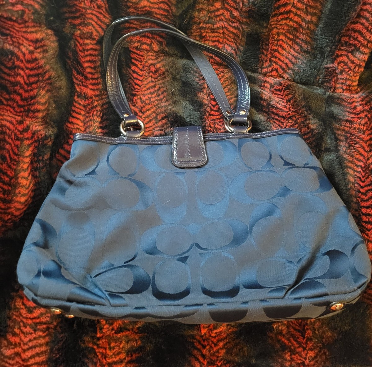 Coach Purse. Blue No.G1281-F19253 Authentic Coach. 8in drop