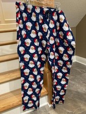Old Navy NWT Woman Size XXL Walnut Santa Printed Flannel Pajama Pants w/Pockets