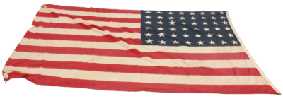 48 Star USA Flag Huge 96 X 60 Inches Vintage Sewn On Stars Repairs