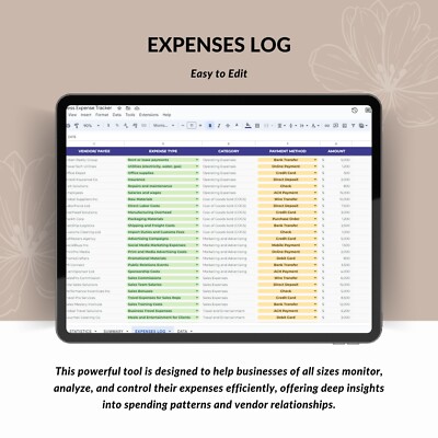 Geschäftsausgaben Excel Tabelle Google Tabellen Vorlage 