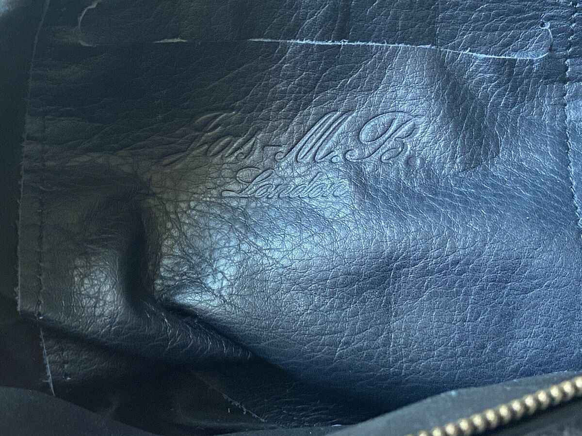 JAS M.B. London Medium Wings Traveler Bag Leather Navy Blue JAS M.B. London Medium Wings Traveler Bag Leather Navy Blue