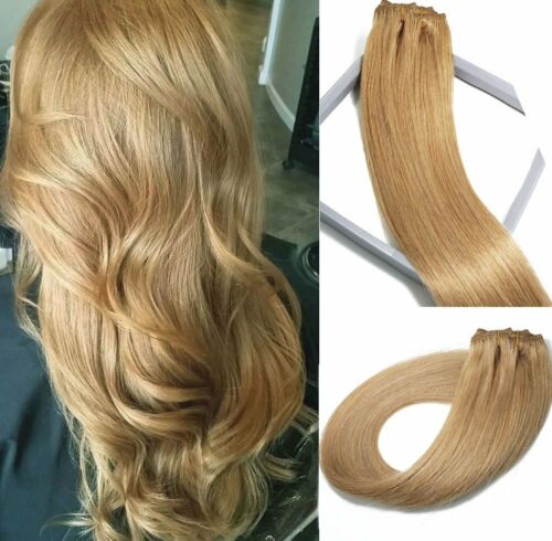 Sew In Hair Extensions Long To 28inch Weave Remy Human Hair Weft 100g Highlight - Picture 16 of 34