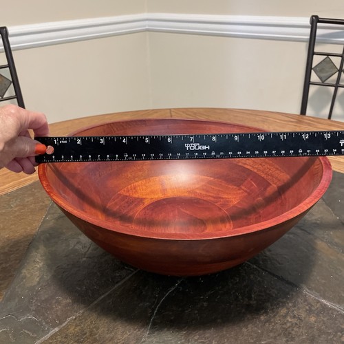 Lipper International Cherry Matte Salad Serving Bowl & Hands Wavy Rim 13" - Picture 10 of 12