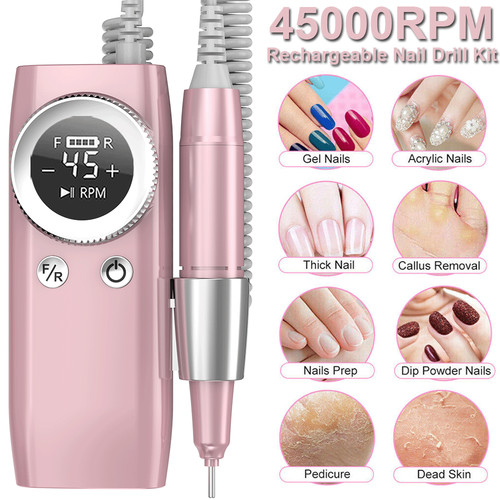 US Top 45000RPM Electric Nail Drill Machine Portable Manicure…