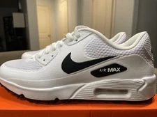 Nike Air Max 90 G Golf Shoes White Black CU9978-101 Men's Sz.8 NoLid