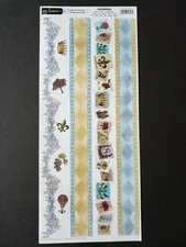 New Creative Imaginations Sonnets Parisian Postcard Border Stickers Fleur-de-lis