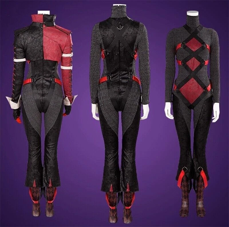 Batman Gotham Knights Harley Quinn Cosplay Costume Outfits Halloween Full Set - Image 3 of 4