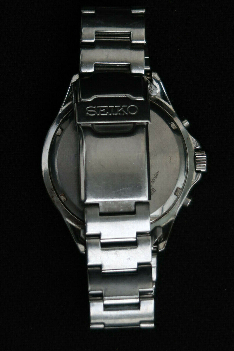 SEIKO　クロノグラフ　4T57-00E0 クオーツメンズ　稼働 SEIKO 4T57 00E0 WATCH MENS CHRONOGRAPH BLACK & WHITE DIAL