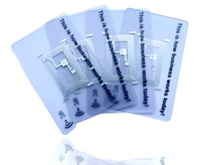 NFC-Ntag213 transparente, exclusive, digitale  BusinessCard 4 Stück pro Einh. 