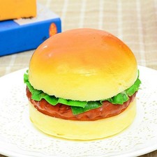 2 PCS Faux Food Fake Burger Model Artificial Sandwich Prop Bread