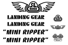 SE Racing "Mini Ripper" BMX decal Vinyl kit with Landing Gear fork *USA MADE*