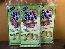 Lot Of 3 Spic & Span 6 Piece Apple Scented Cleaning Wipes Reusable Kitchen Towel