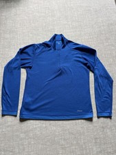 Patagonia Capilene Quarter Zip Shirt Small Blue Womens Casual Hiking Warm Layer