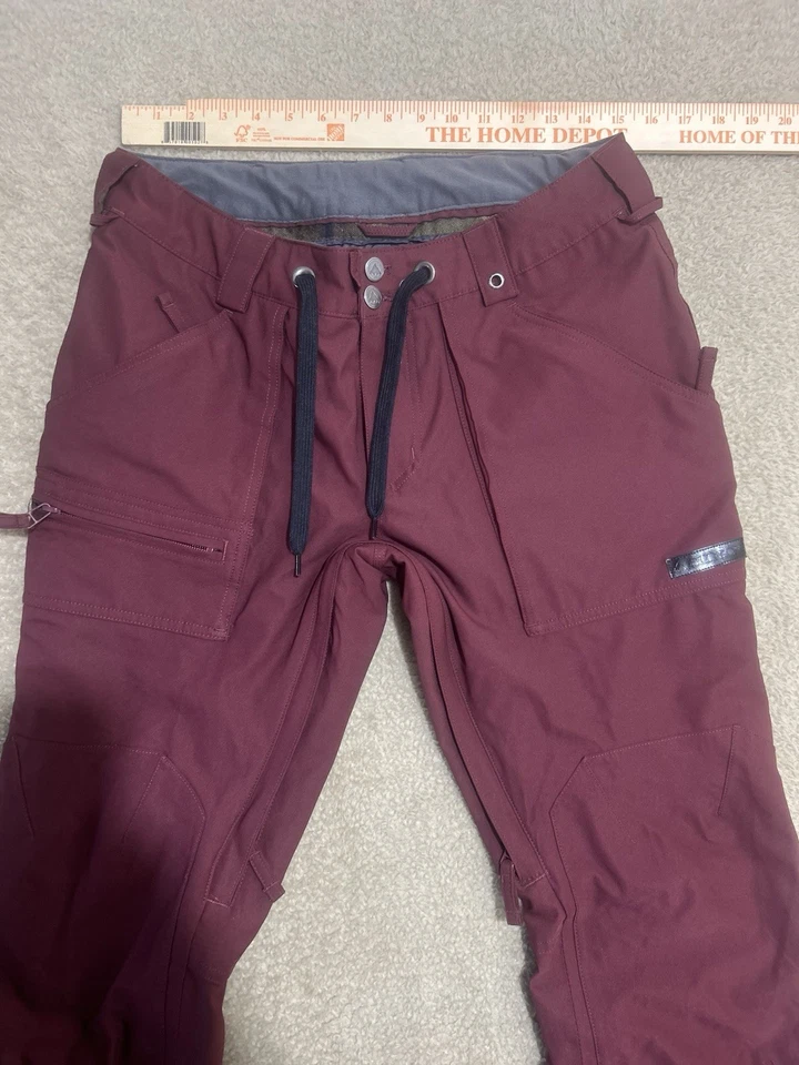 Pantalones de nailon de invierno Burton granate para hombre medianos Southside esquí nieve snowboard Foto 4 de 4