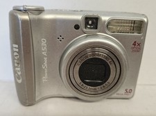 Canon PowerShot A530 5.0MP Digital Camera Silver For Parts/Repair / Untested 