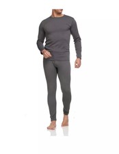 US ARMY MENS WINTER ULTRA-SOFT TOP BOTTOM LONG UNDERWEAR SET - L - CHARCOAL