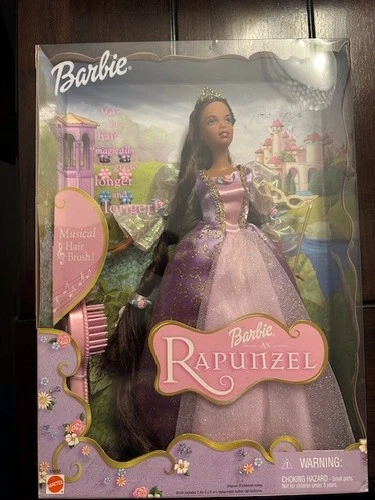 Barbie As Rapunzel 2001 Black Doll w/ Musical Hairbrush & Accessories