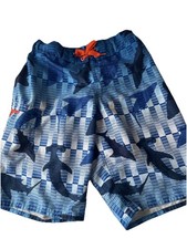Boy's Laguna Swim Trunks Size Small Blue USA Lined Drawstring EUC