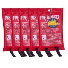 6X Fire Blanket 1mx1m Home Kitchen Office Caravan Emergency Australian Standard