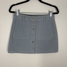 American Eagle Womn 2 Blue Corduroy Super Stretch Super Hi-Rise A-Line Skirt NWT
