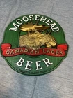 Vintage MOOSEHEAD Canadian Lager Beer sign 13x14 NICE LQQK!