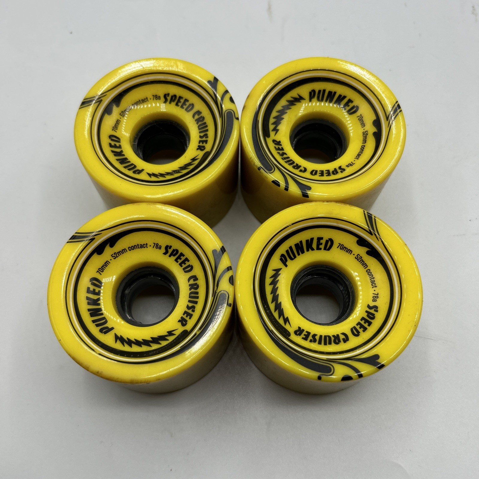 Wheels  70mm 78a Yellow Longboard Wheels (qty 4)