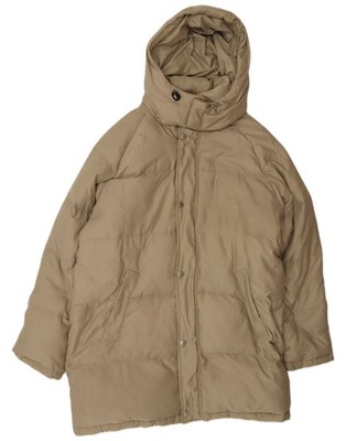 Sergio Tacchini Mens Hooded Padded Coat UK 40 Large Beige Polyester US01