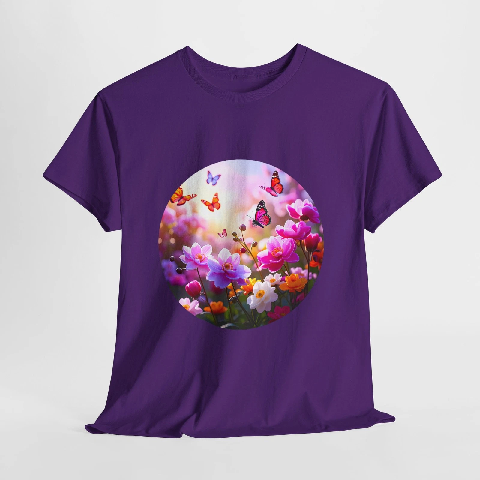 Butterfly Floral Circle Tee | Spring Garden T-Shirt