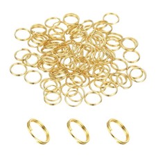 Für Round Split Ring, 100 Pcs 8 mm kleine Split Ring mit Doppelschlaufen, Gold