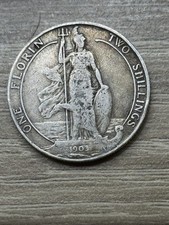 Edward VII, Florin, Two shillings, 1903, 0.925 Silver, Decent Example