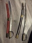 2 Vtg. Sword Made in India Persian Red &blueVelvet Sheath 31”Blade 34” Rare — photo 3