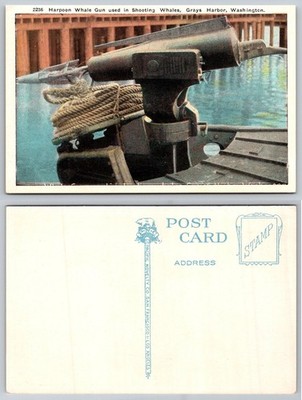 Grays Harbor WA Harpoon Whale Gun Whaling Ship Pacific Novelty Postcard