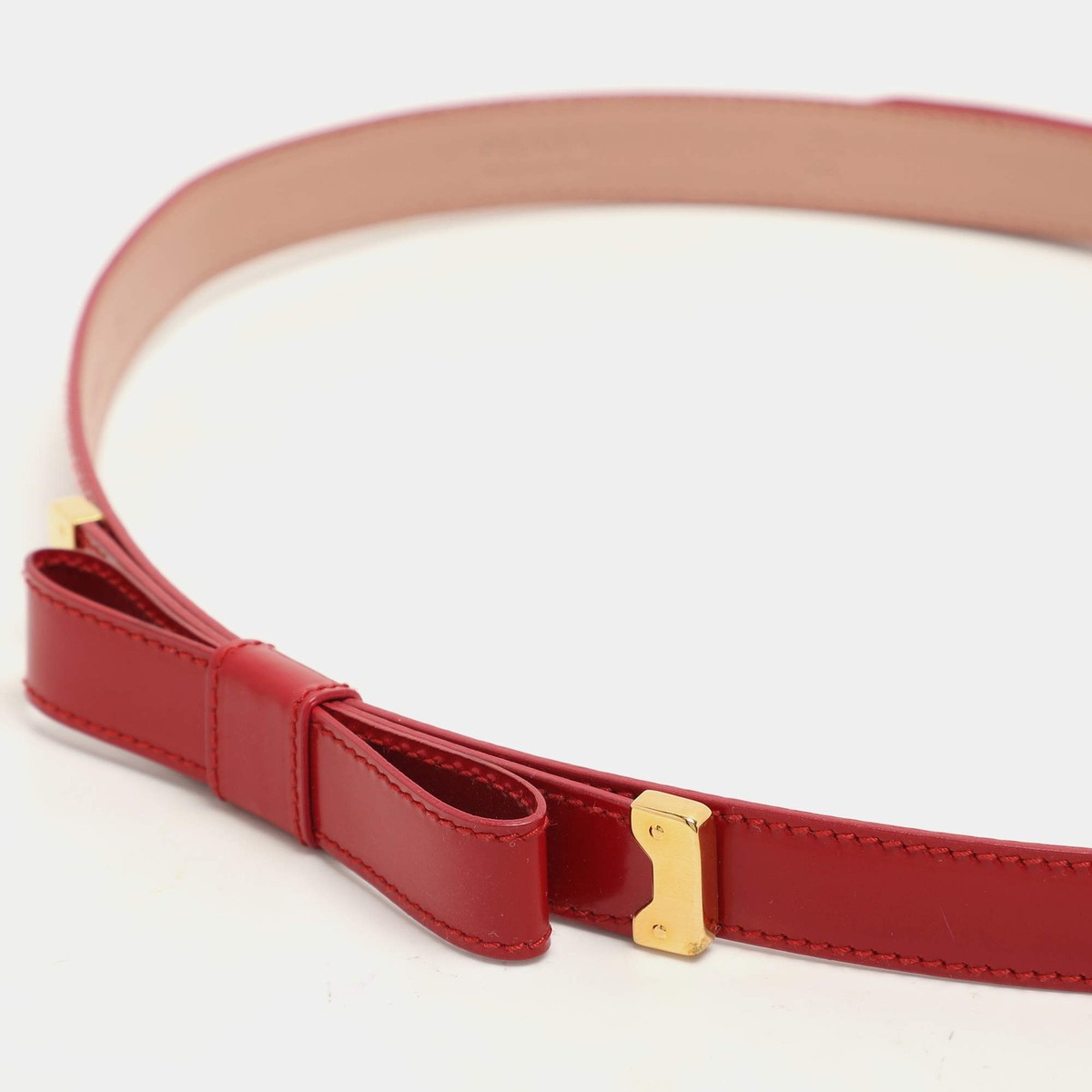 VTG Authentic Prada Red Leather Belt with Rope & Silver Ring Detail Sz 32/80 Leather belt Prada Red size 90 cm in Leather - 10053824 main image 2