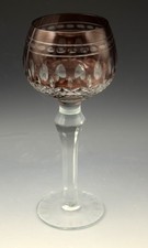 IMPERIAL ESTATE CRYSTAL AMETHYST CUT TO CLEAR TRIUMPH HOCK WINE GOBLET