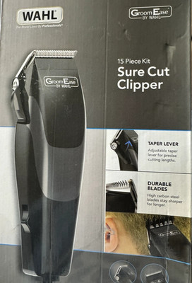 Wahl 15 Stück Sure Cut Haarschneidemaschine Neu Barttrimmer Rasiermaschine Kit Schwarz UK