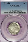 1915-D ~ Buffalo Nickel ~ PCGS AU53 ~ Rare Denver Mint in AU ~ Very Sharp Coin!