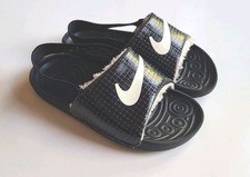 Toddler Size 9 Nike Black Swoosh Slide Sandals Strap EUC