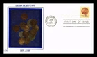 Dr Jim Stamps Indian Head Penny First Day Of Issue Cover Western Silk Cachet