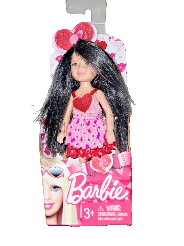 🩷 Barbie Valentine's Day Chelsea Doll New Heart Dress 6" NIP Holiday