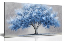 Tree Of Life Wall Art For Living Room Blue Wall Decor For Office Tree Prints ...
