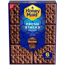 HONEY MAID Fresh Stacks Chocolate Graham Crackers, Travel Snacks, 12.2 oz (6 Mul