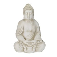 Buddha Figur Zen Skulptur Xxl Gartenfigur Creme 7,5 Kg Buddha Statue Wetterfest