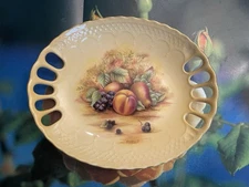 Aynsley England “Orchard Gold” Fruit Lattice Oval Plate/shallow Bowl 9”