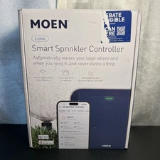 Moen WICNT008G1USA 8 Zone Smart Sprinkler Controller Wi-Fi Automatic Water Timer