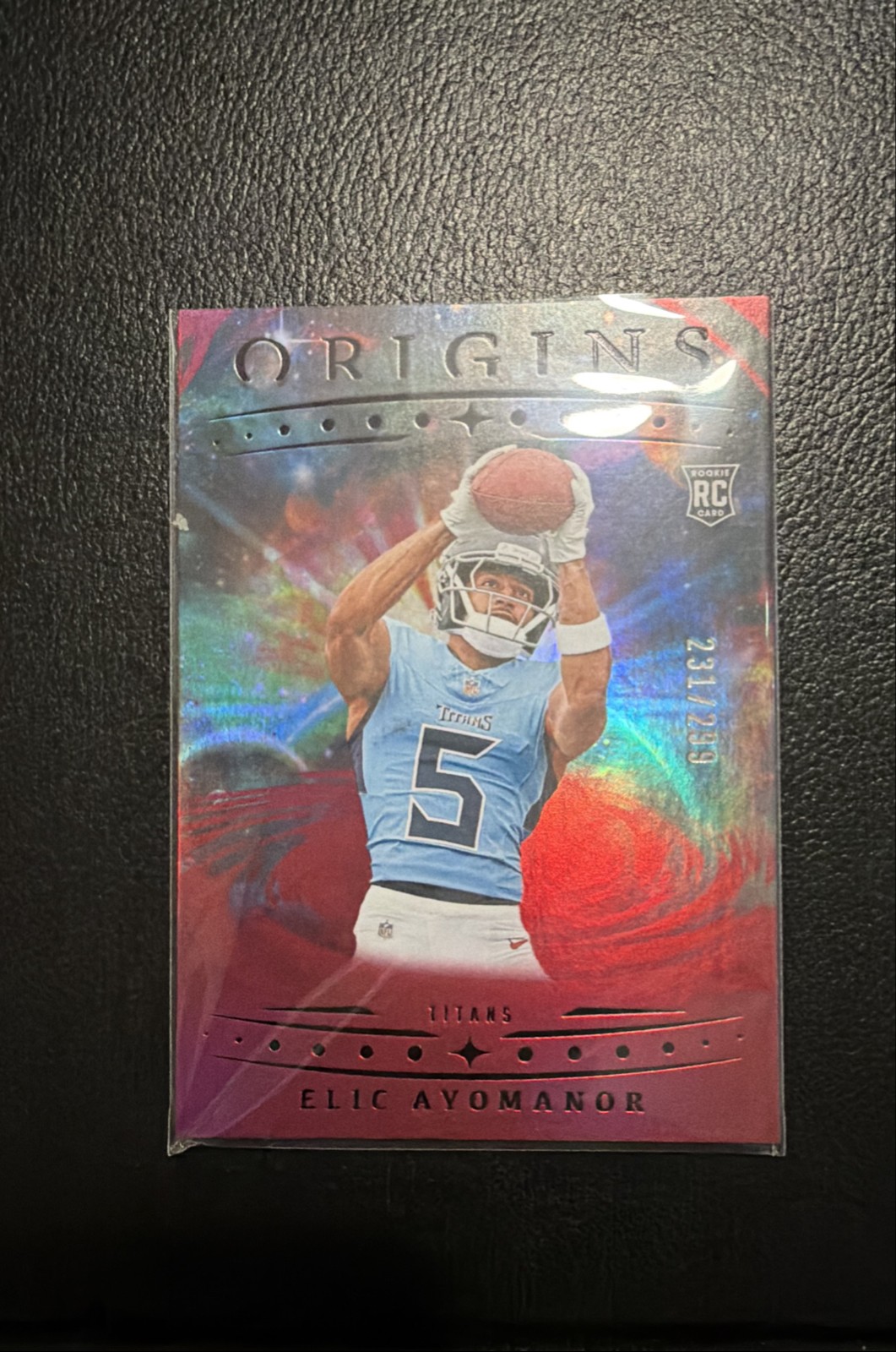 2025 Panini Origins - Rookies Elic Ayomanor,  #108 Holo Red /299 (RC)