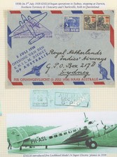 Dutch East Indies 1938 KNILM first flight airmail cover to Australia