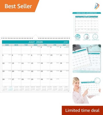 Jul-Jul 2026-2027 Spiral Wall Calendar - Ample Writing Space & Green Design