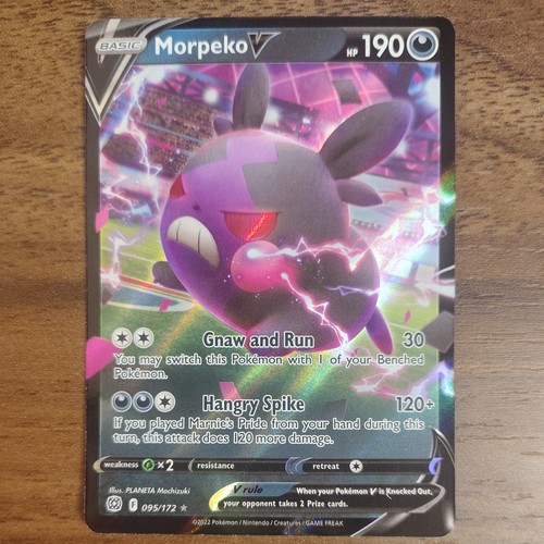 2022 Morpeko V Pokemon Brilliant Stars 95/172 Rare Holo V NM