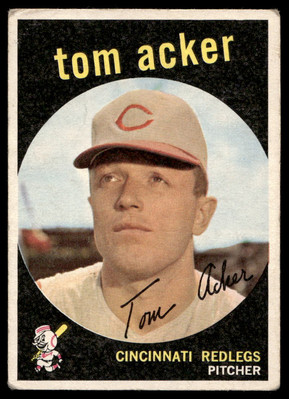 1959 Topps #201a Tom Acker Cincinnati Redlegs VG-VGEX 